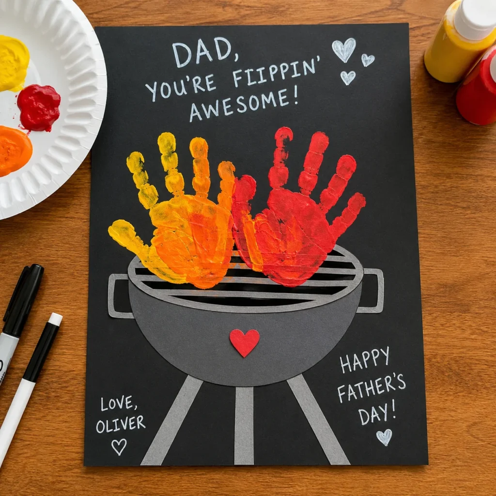 fathers day Handprint BBQ Grill Craft