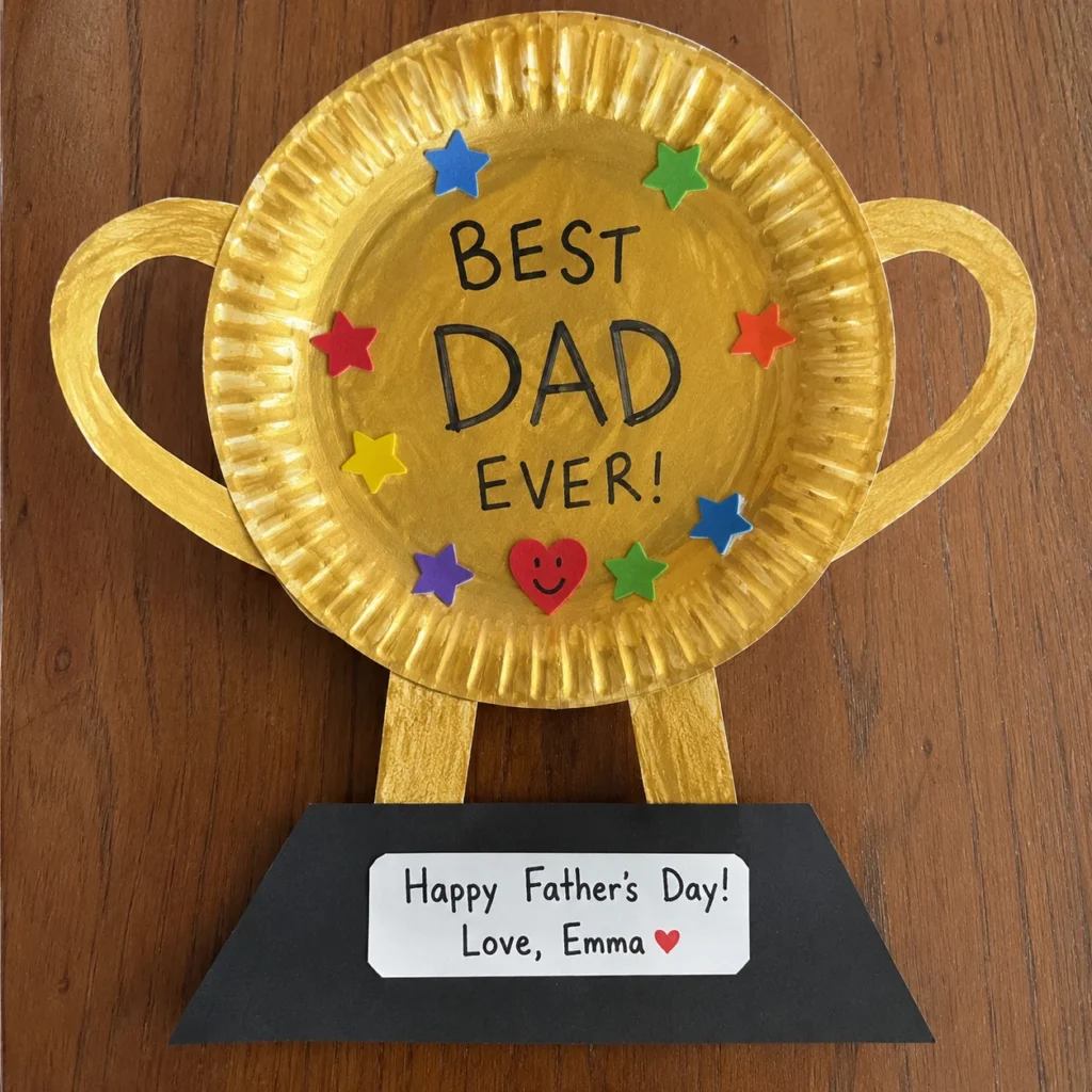 fathers day Paper Plate Fathers Day Trophy