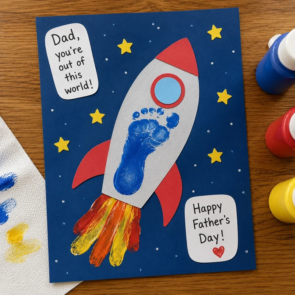 fathers day Footprint Rocket Craft