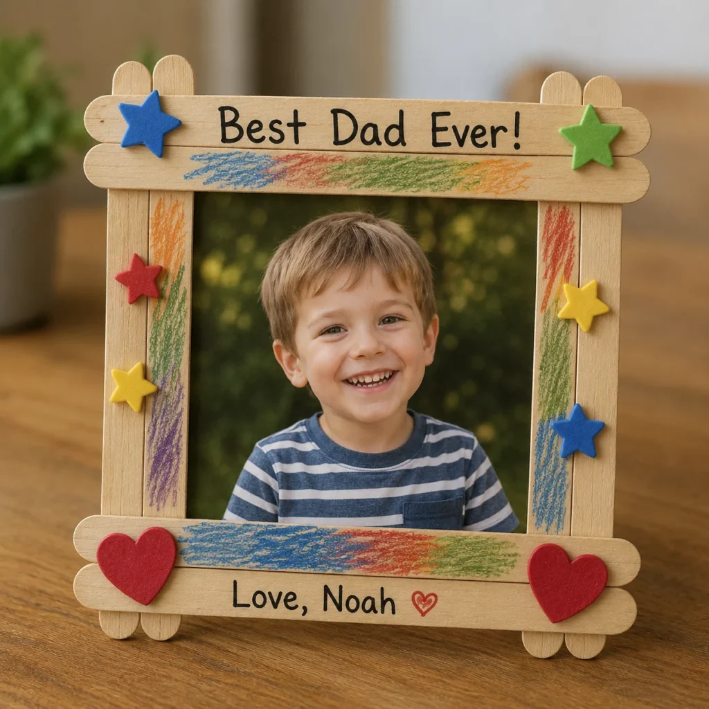 fathers day craft Popsicle Stick Picture Frame