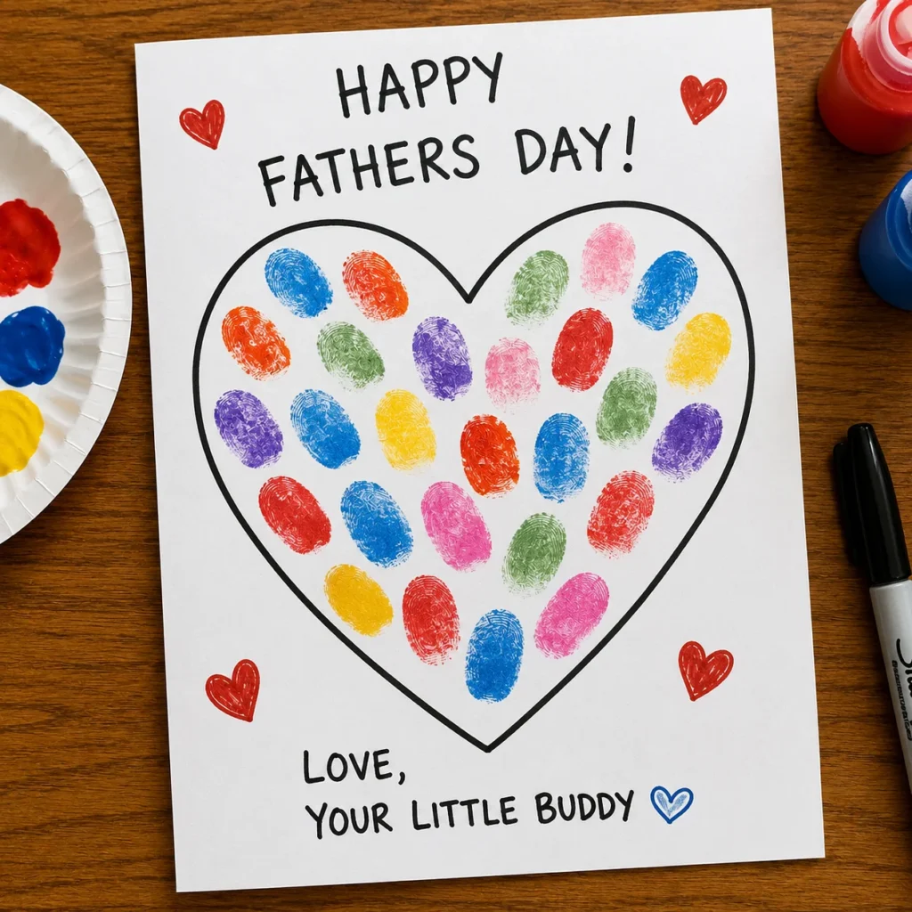 fathers day Fingerprint Heart Card
