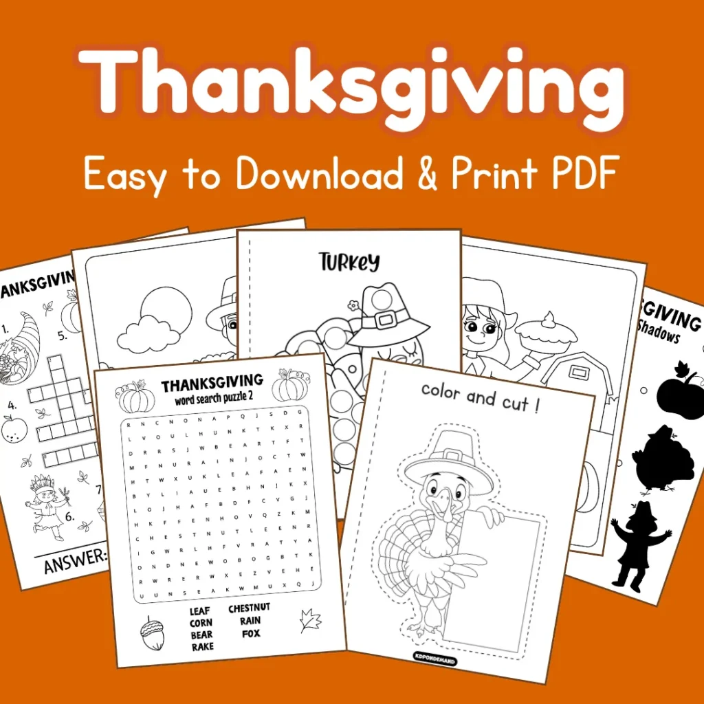 Thanksgiving Activity Pages Bundle