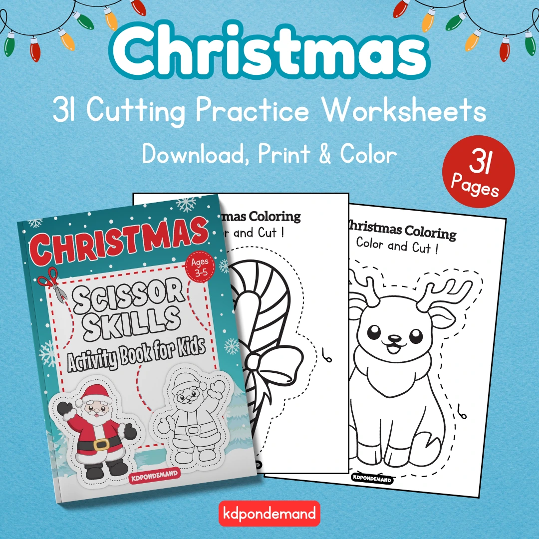 Christmas Cutting Practice Worksheets preschool