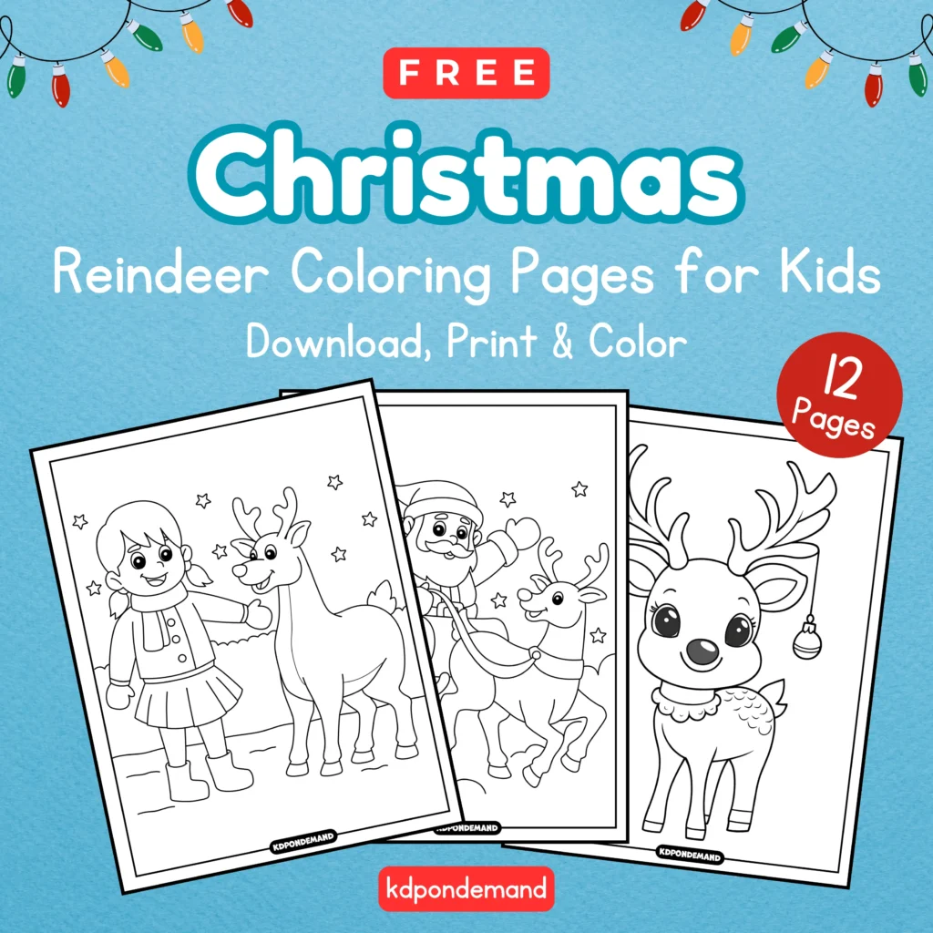 christmas reindeer coloring pages