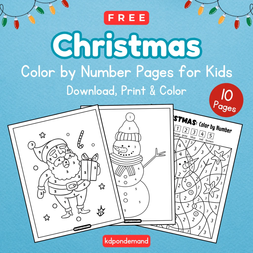 color by number christmas pages