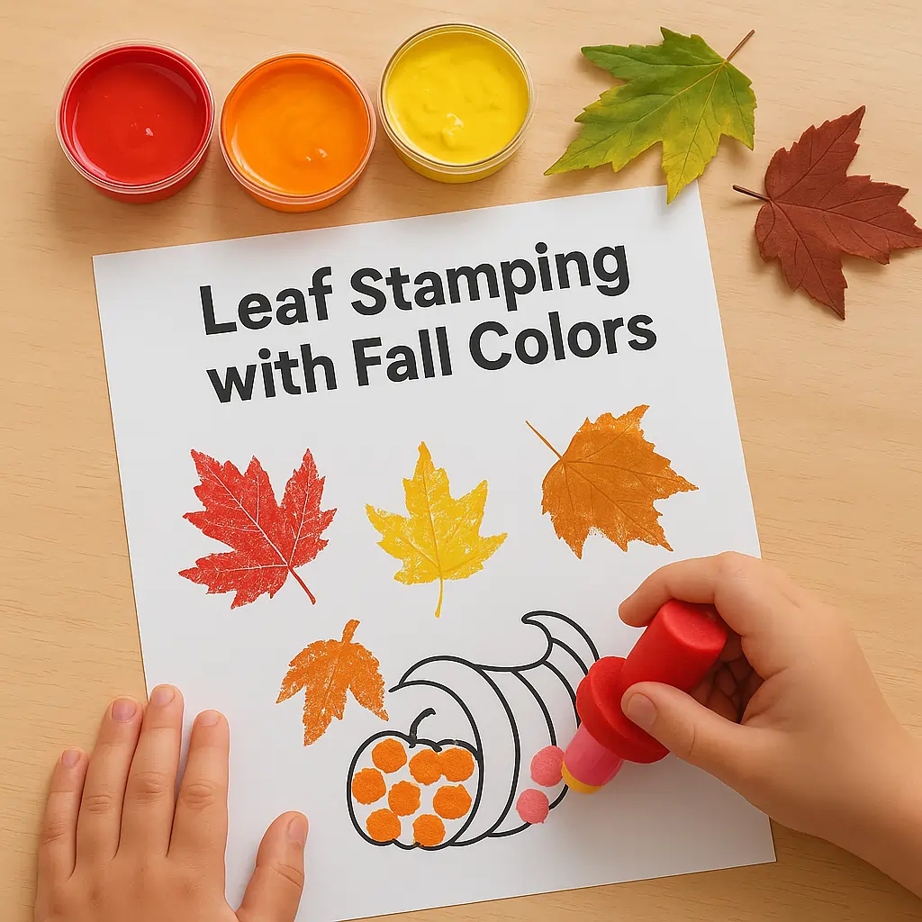 Leaf Stamping with Fall Colors