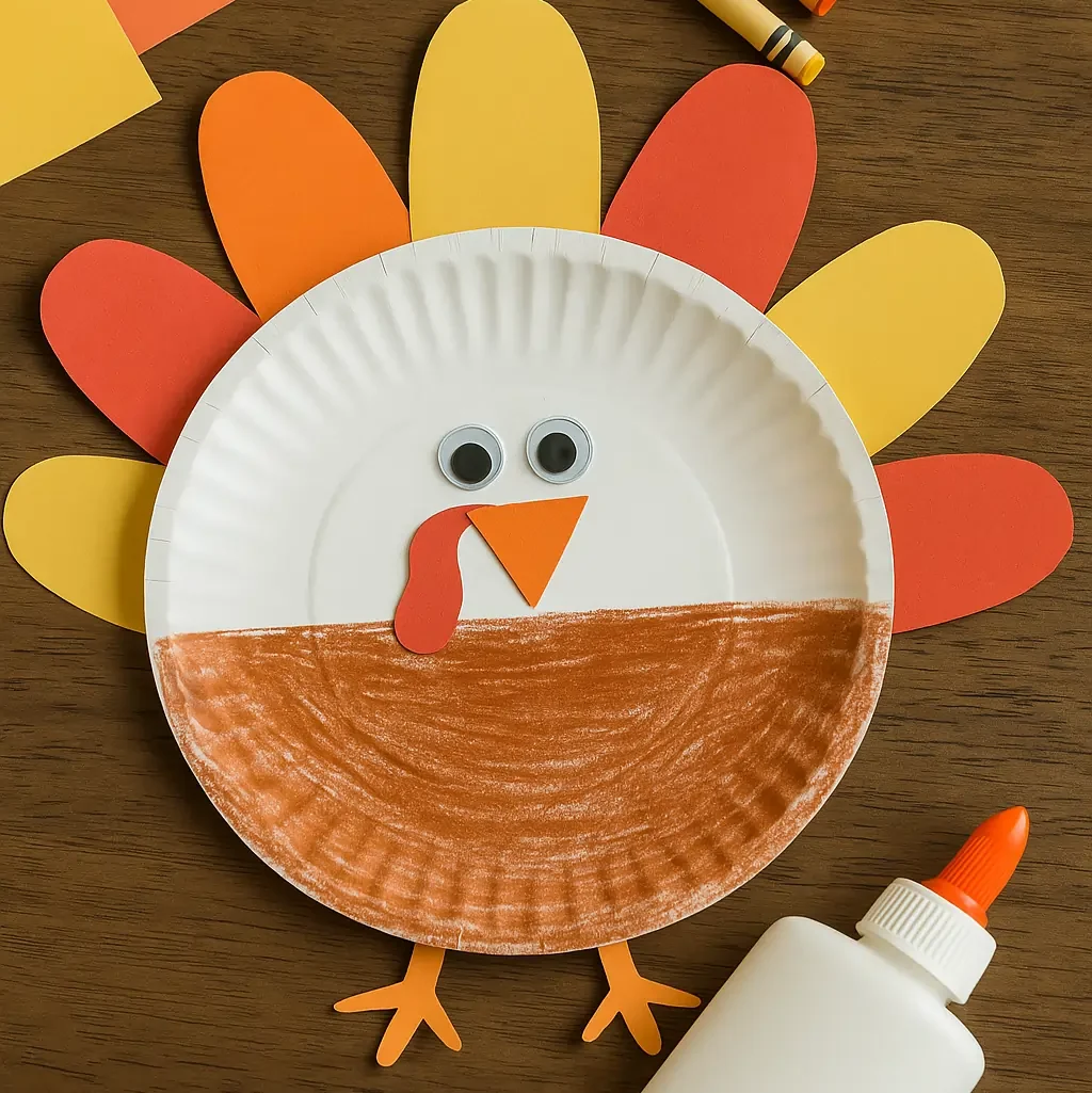 Paper Plate Turkey - preschool Thanksgiving craft ideas