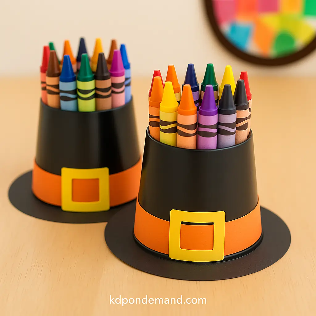 Pilgrim Hat Crayon Cups