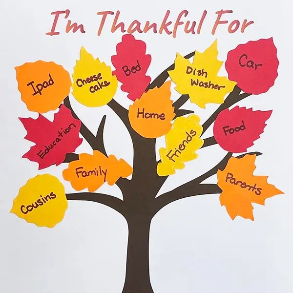 Thankful tree Thanksgiving crafts