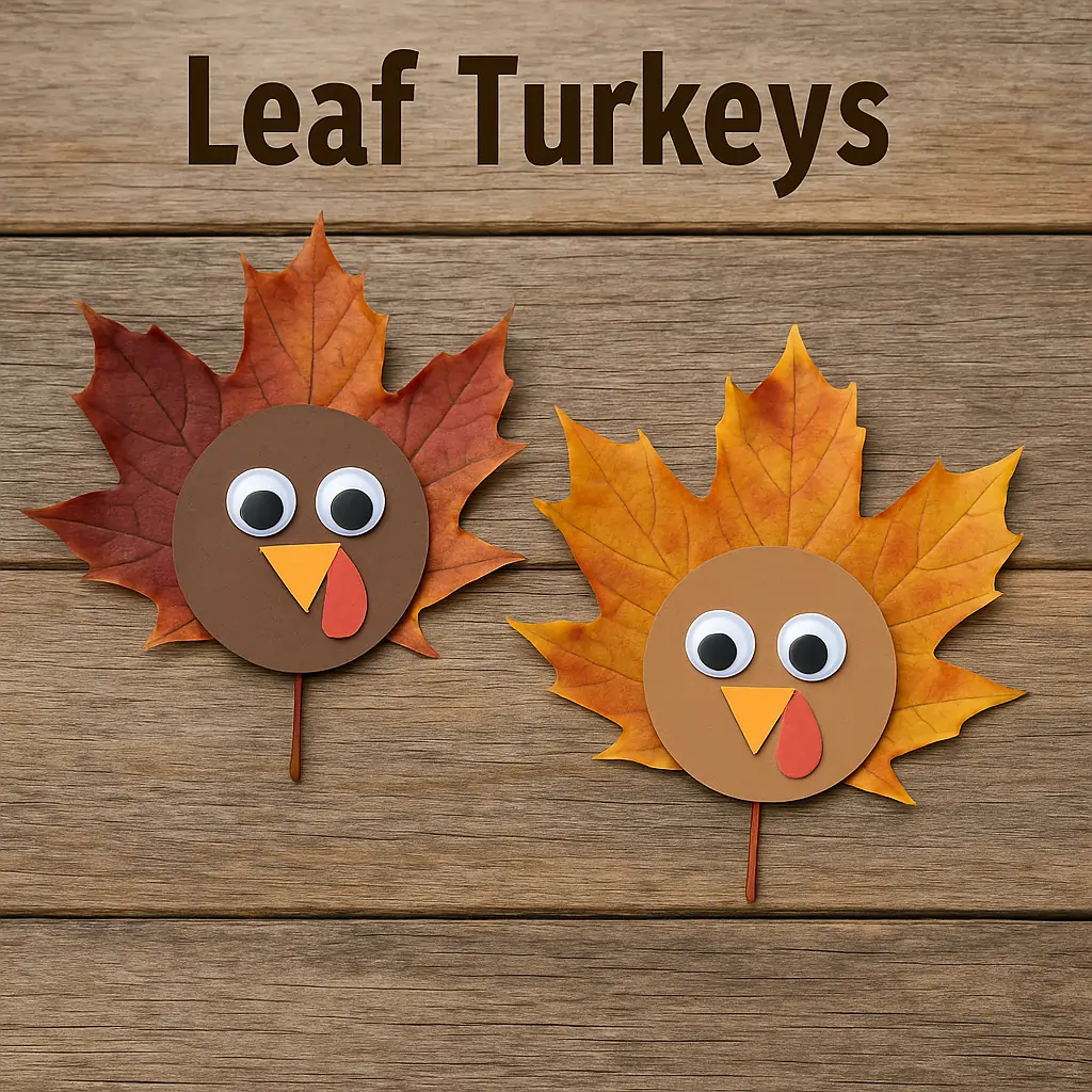 Preschool Thanksgiving Craft Ideas - Leaf Turkeys