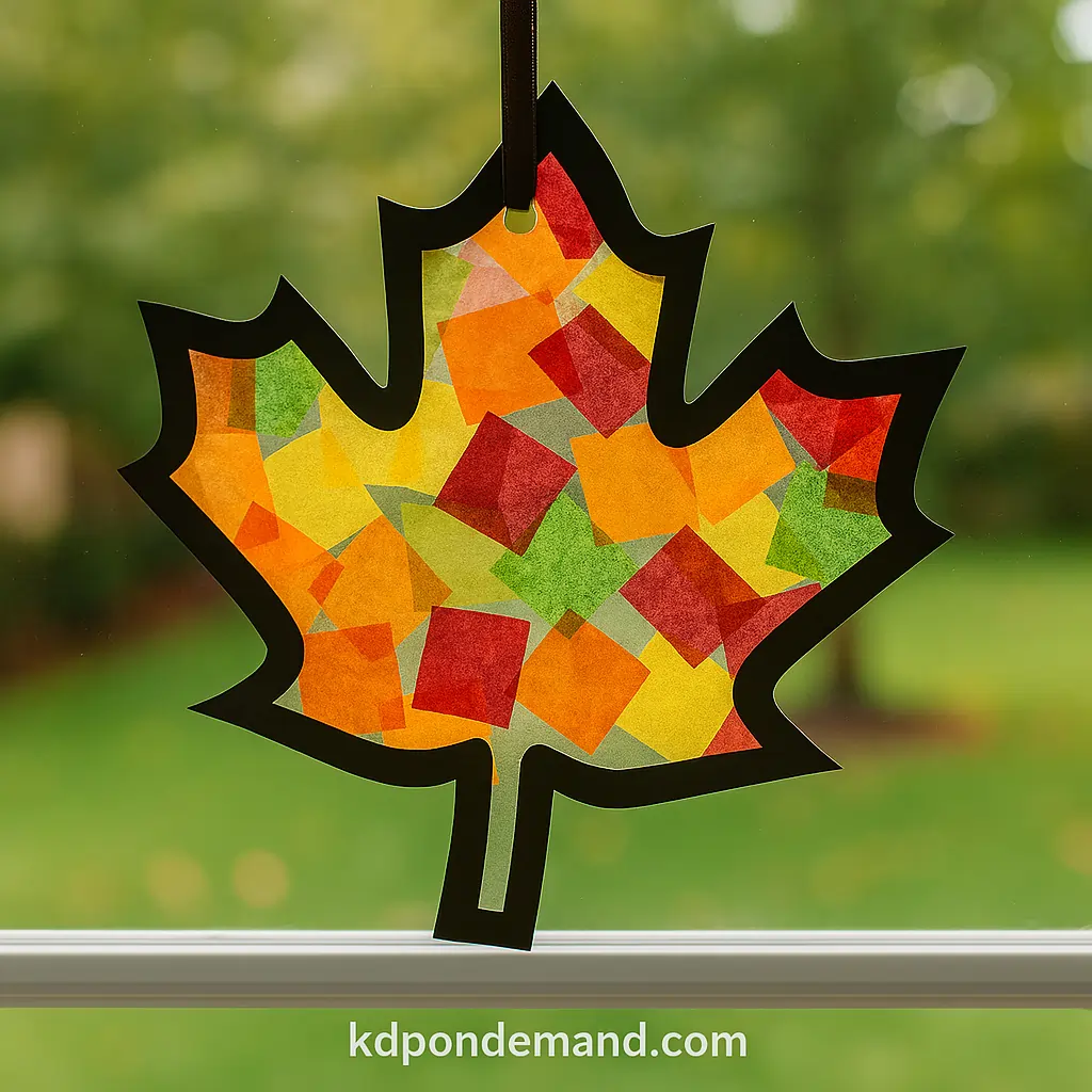 Tissue Paper Leaf Sun Catchers