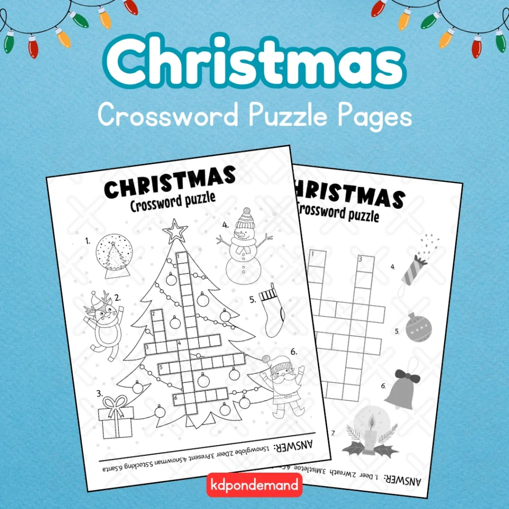 Christmas Crossword Puzzle Page