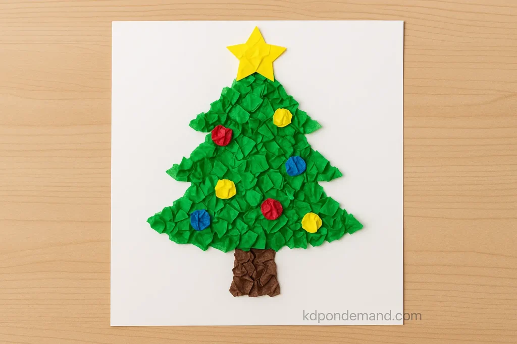 Tissue Paper Christmas Tree Collage