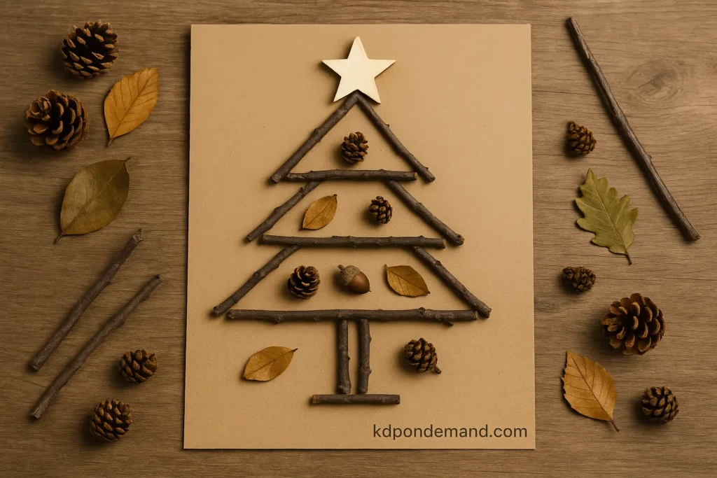 Nature Christmas Tree craft for kids