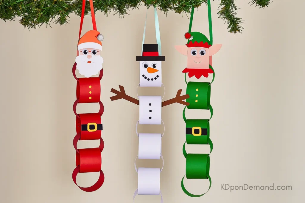 Christmas Paper Chains -  Printable Christmas Crafts