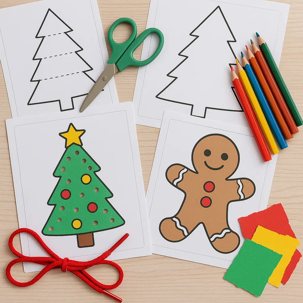 Printable Christmas fine Motor Activities