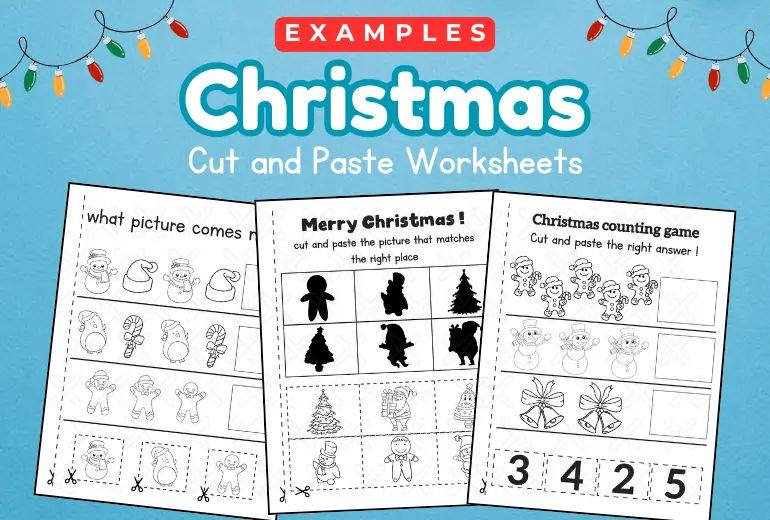 Christmas Cut and Paste Preschool Worksheets