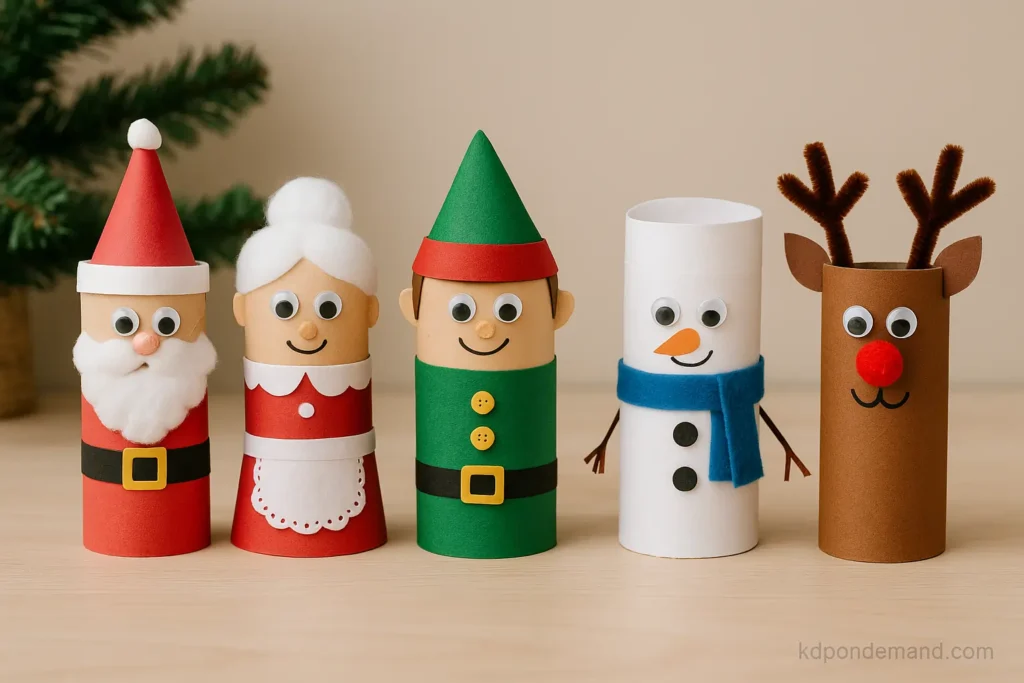 Santa Claus & Friends Toilet Paper Roll Christmas Crafts