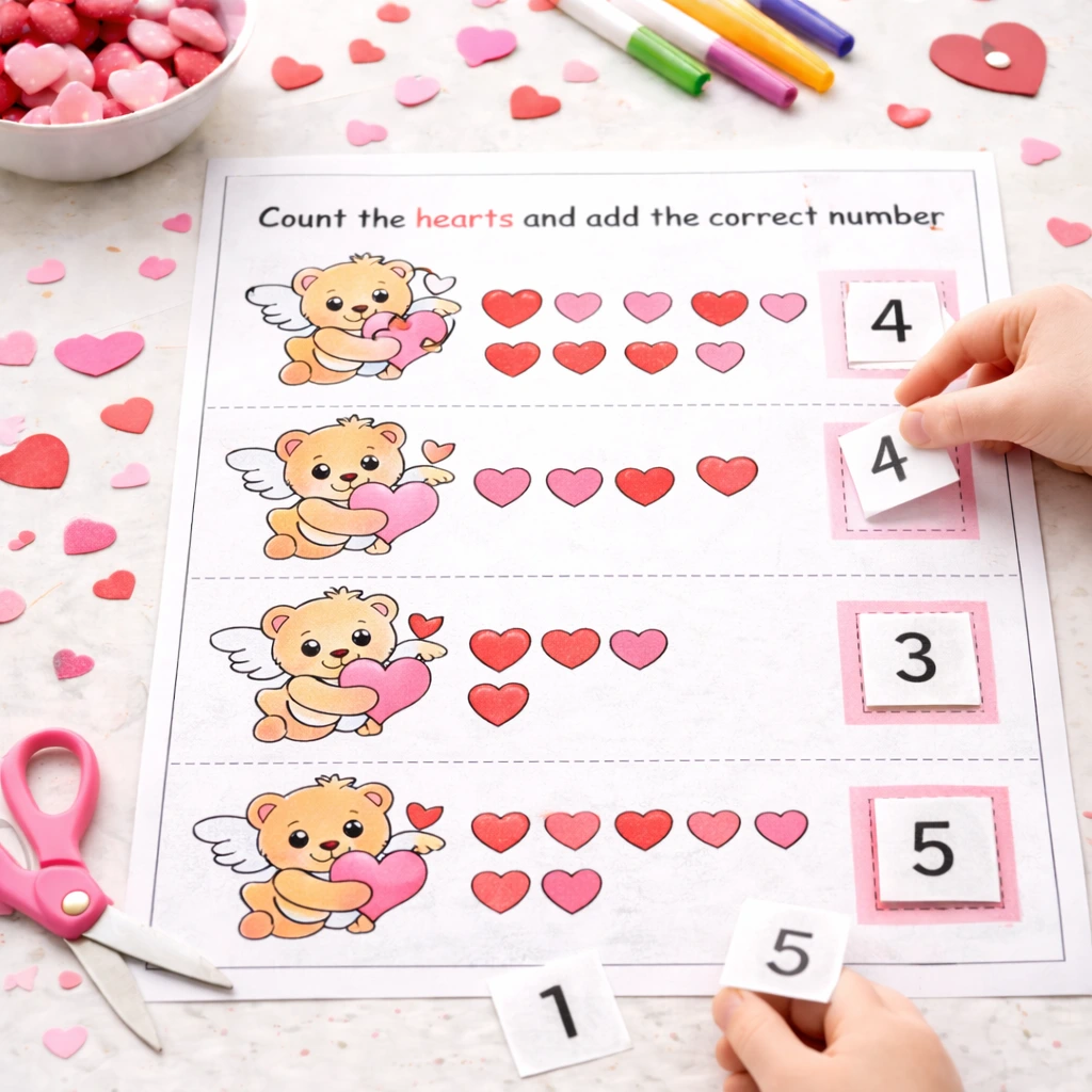 Valentine Counting Crafts