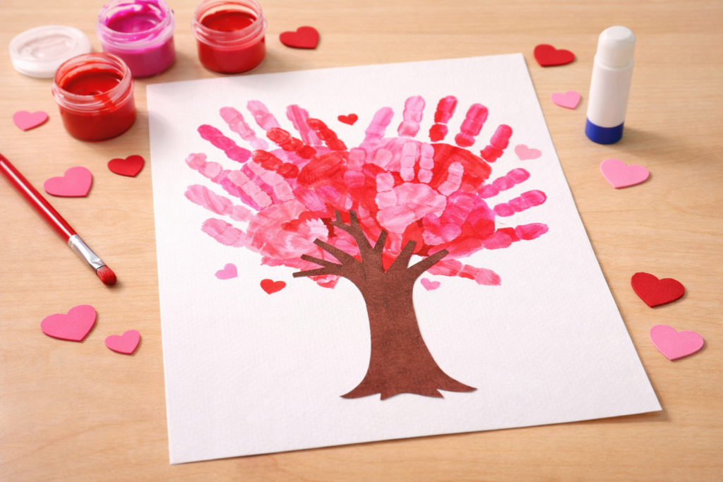 Valentines day craft: Love Tree Handprint Craft