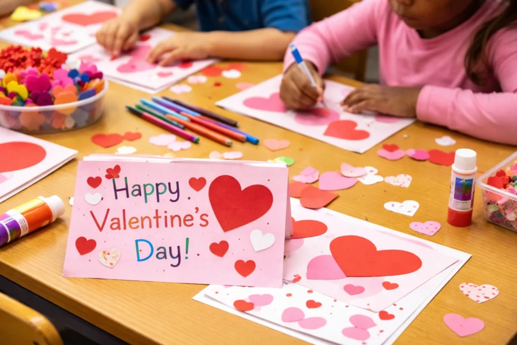 Valentines day classroom crafts: valentine Card Making