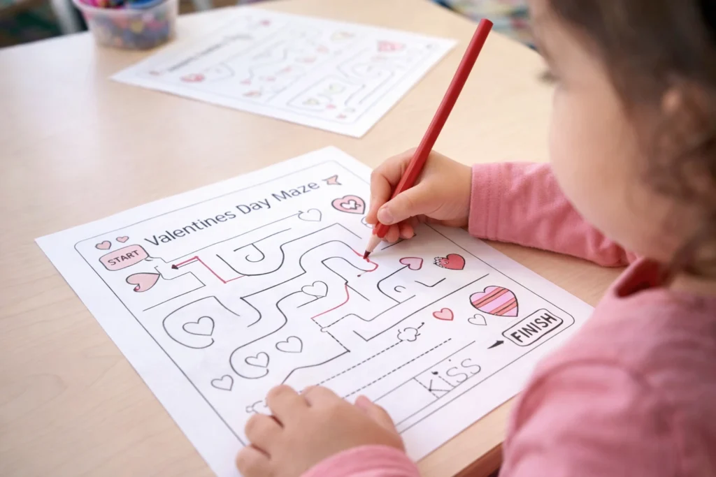 Valentines Day Mazes (Preschool Level)