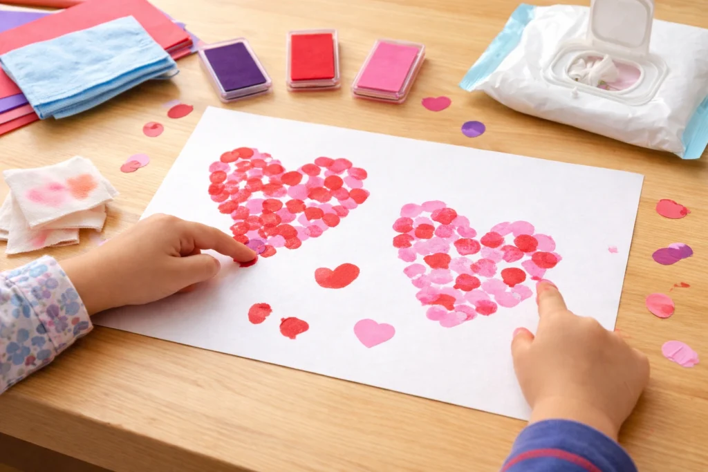 valentines day activities for preschoolers: Fingerprint Love Art