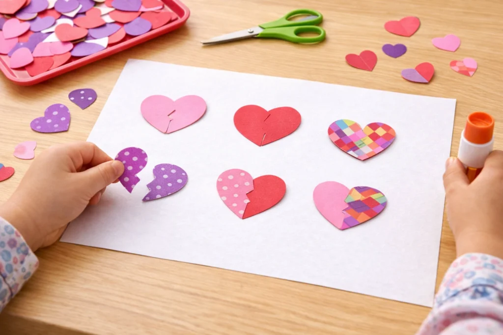 valentines day activities for preschoolers: Heart Shape Matching Activity