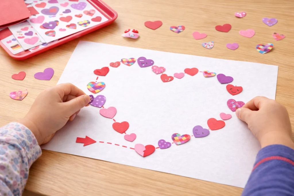 valentines day activities for preschoolers: Valentine Sticker Path