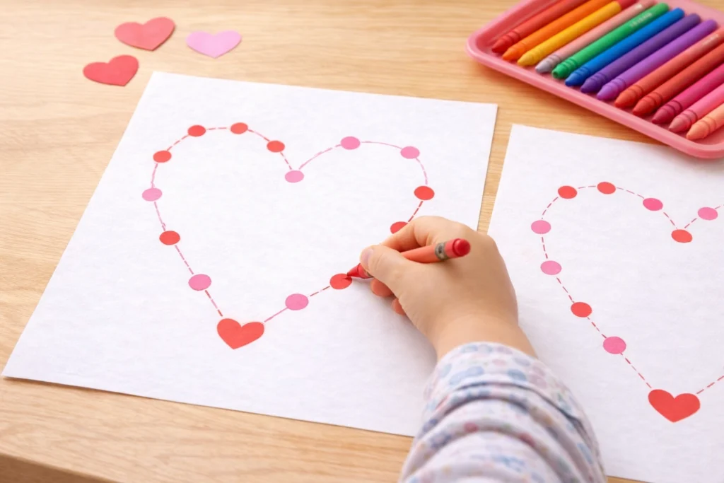 valentines day activities for preschoolers: Heart Dot-to-Dot (Preschool Version)
