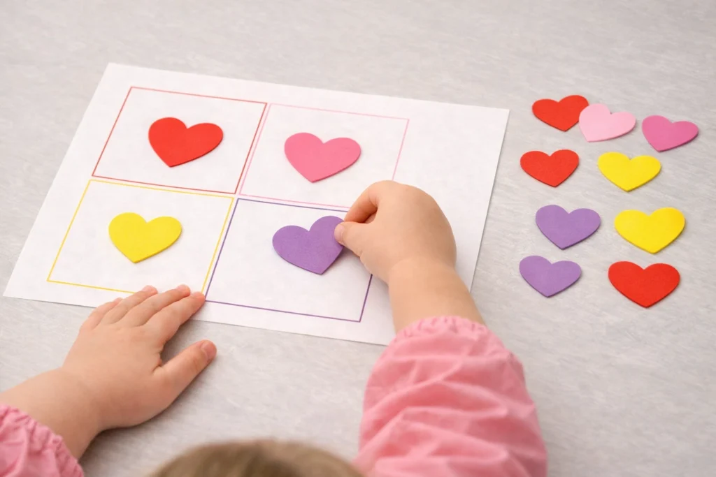 Valentines Day Color Matching Hearts