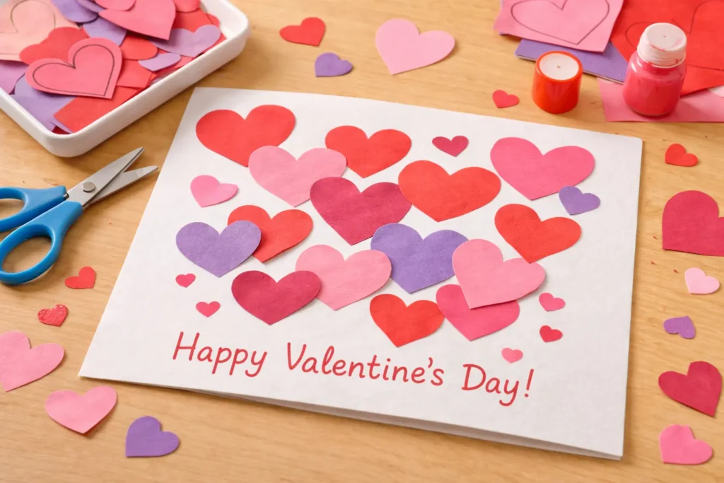 Valentines day craft: Cut-and-Paste Heart Shapes