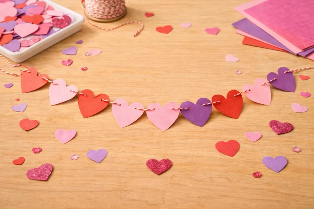 Valentines day craft: Valentine Heart Garland