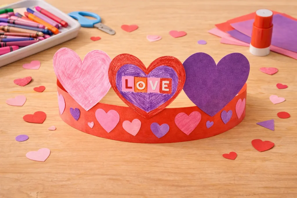 Valentines day craft: Valentine Heart Hat