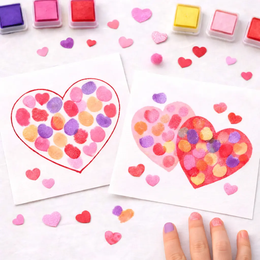 valentines day craft preschool: Fingerprint Love Art