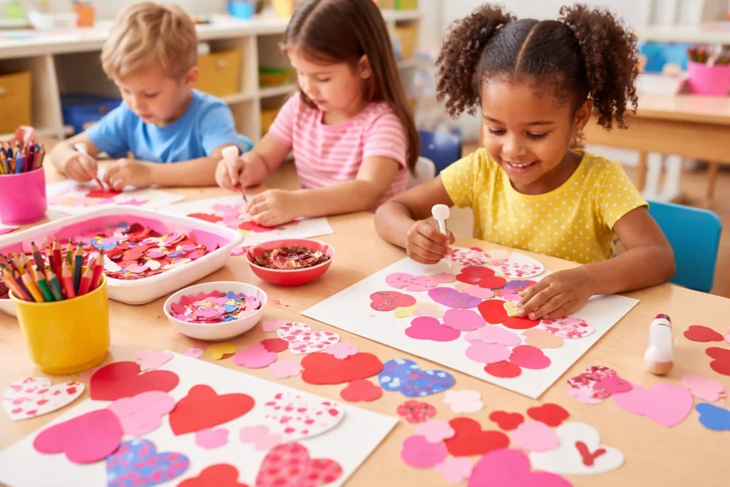 valentines day activities: Heart Collage Art Station