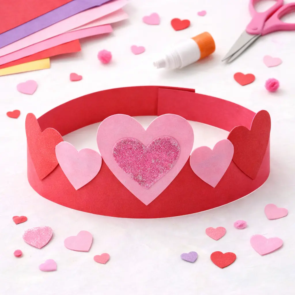 Valentines Day Craft preschool: Heart Crown Headband