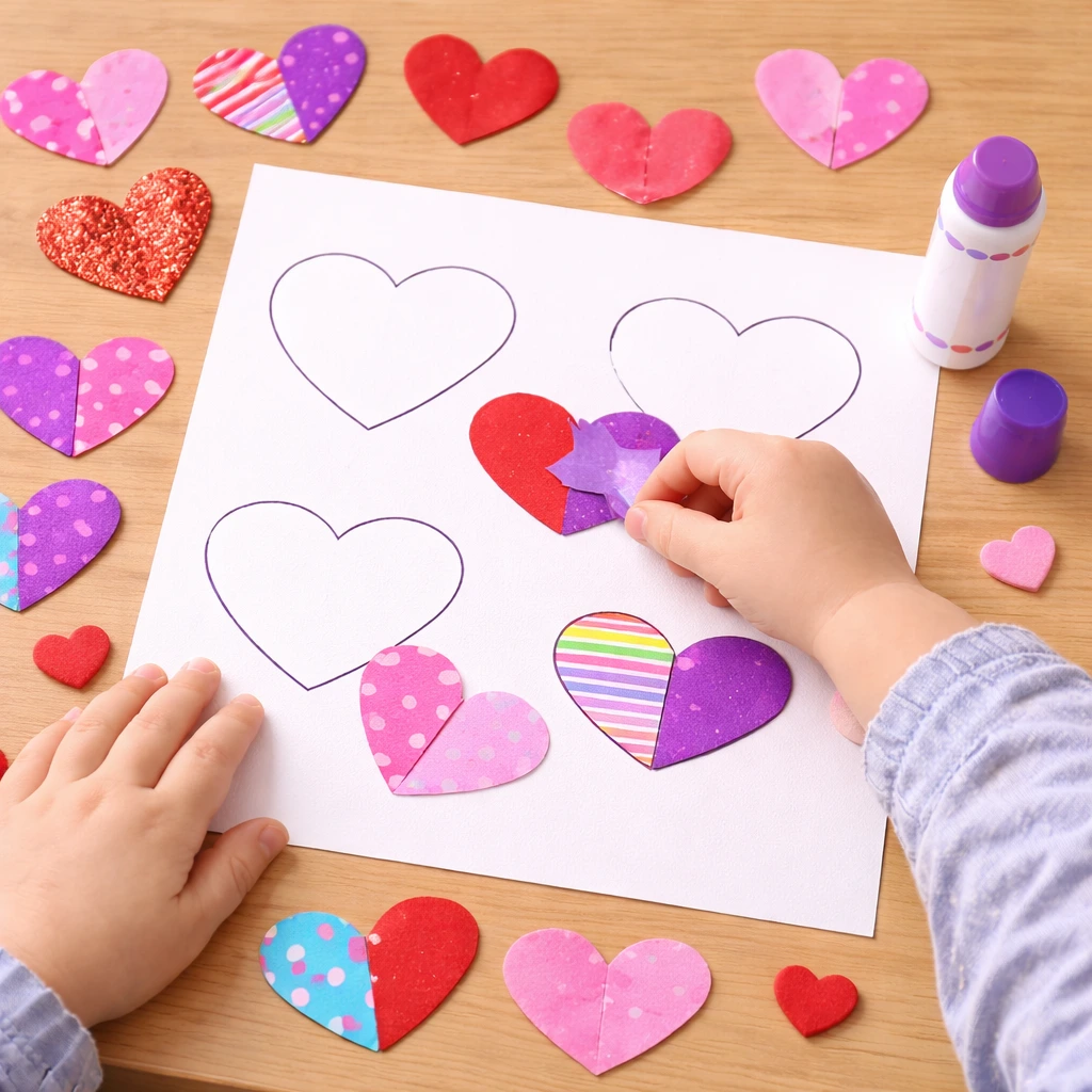 valentines day crafts for toddlers: Valentine Shape Matching