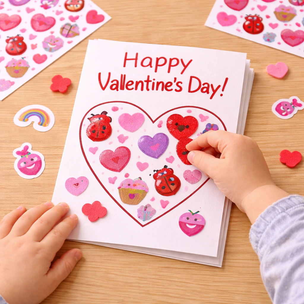 valentines day craft: Valentine Sticker Cards