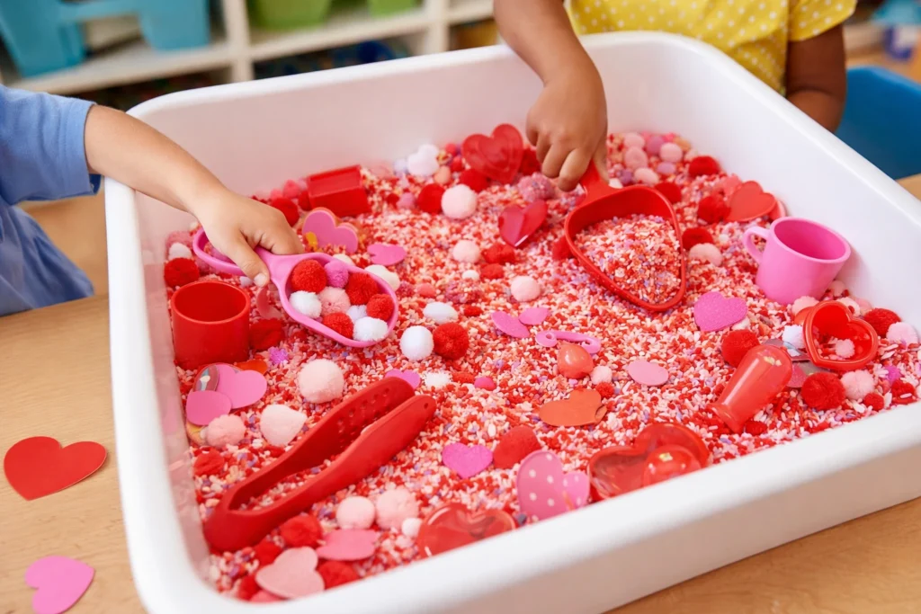 valentines day activities: Valentines Day Sensory Bin