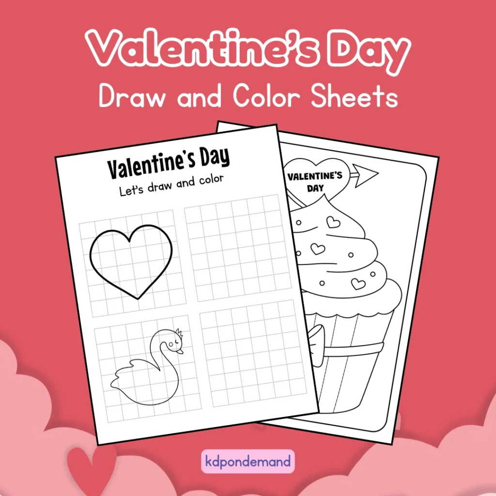Valentines Day Draw and Color Sheets