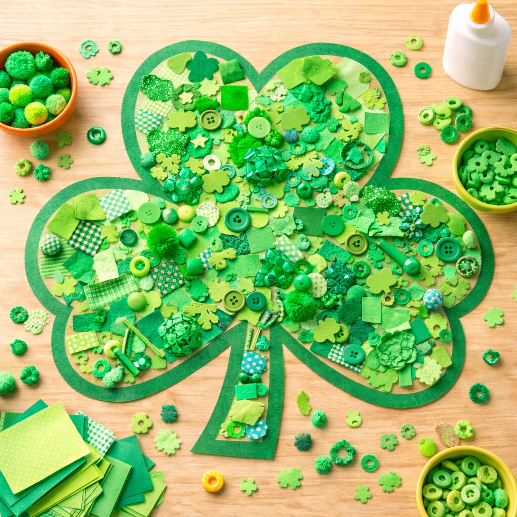 Giant Shamrock Collage With “All Things Green”