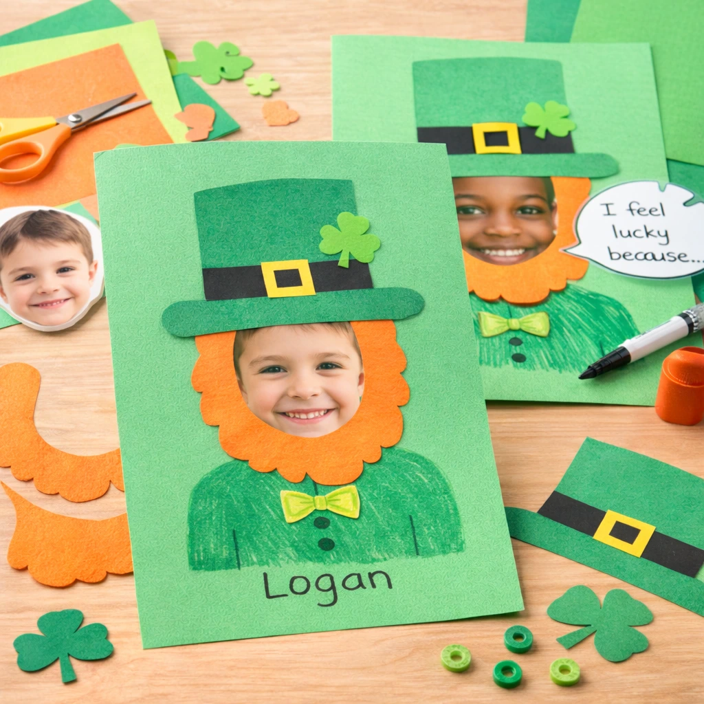Leprechaun Self‑Portraits With Kid Photos