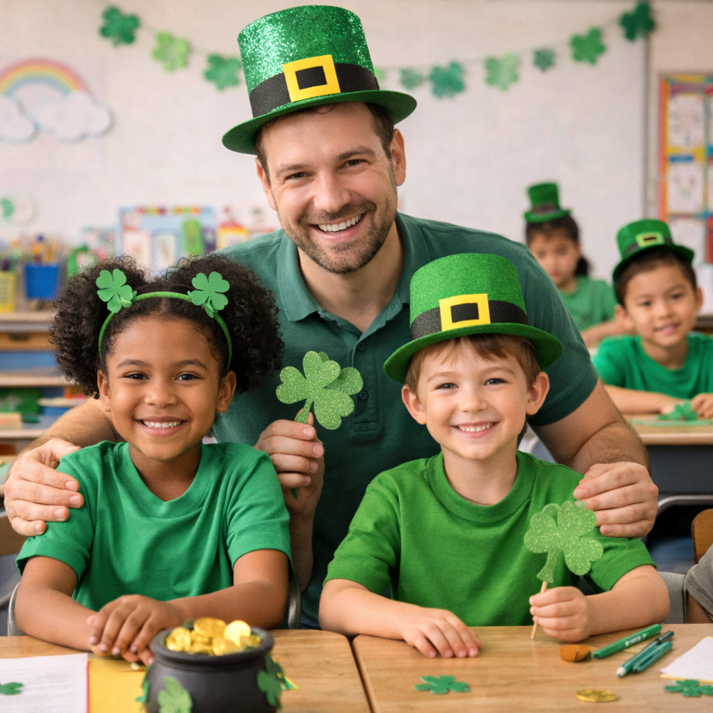 Celebrating st patricks day at classroom