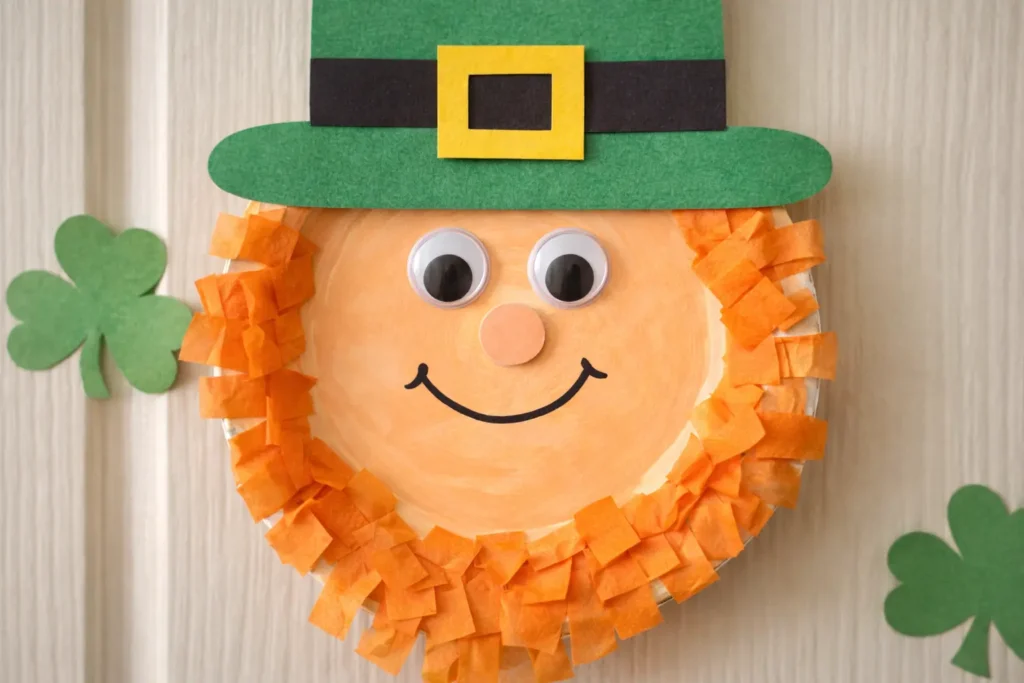 Paper Plate Leprechaun Face