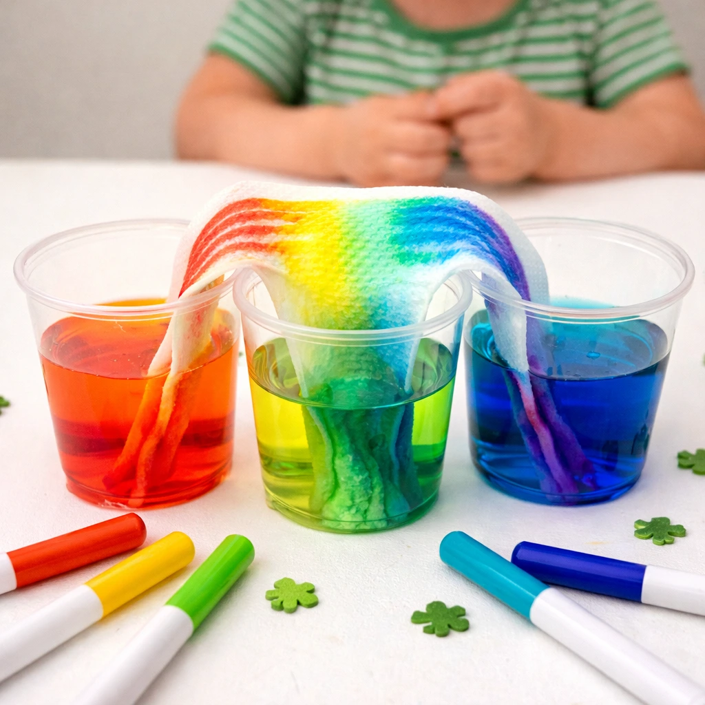 Grow-a-Rainbow Experiment st patricks day crafts for toddlers