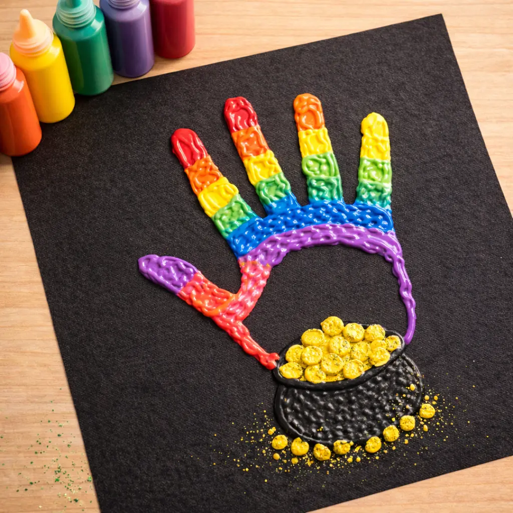 Puffy Paint Handprint Rainbow craft