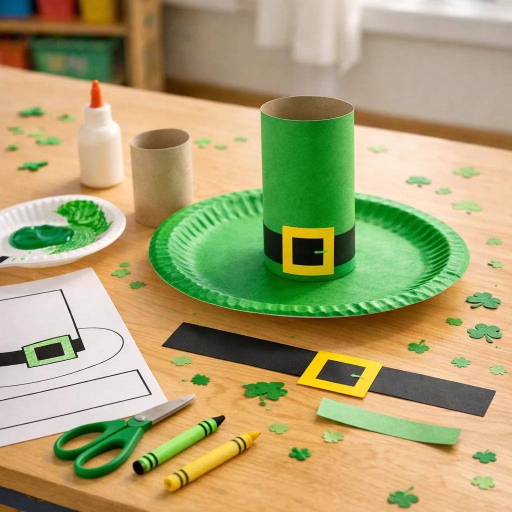 St Patricks Day Hat Craft: Printable Leprechaun Hat Crown