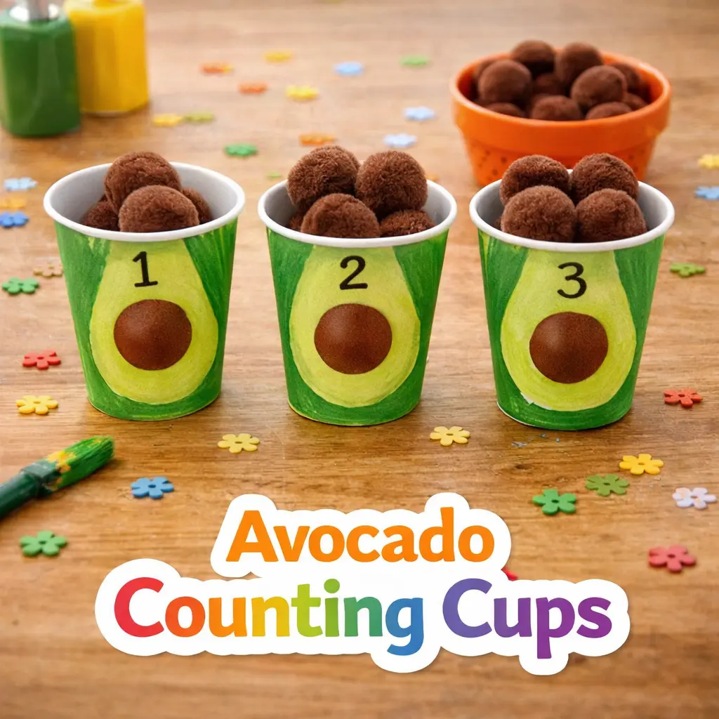 Avocado Counting Cups cinco de mayo craft