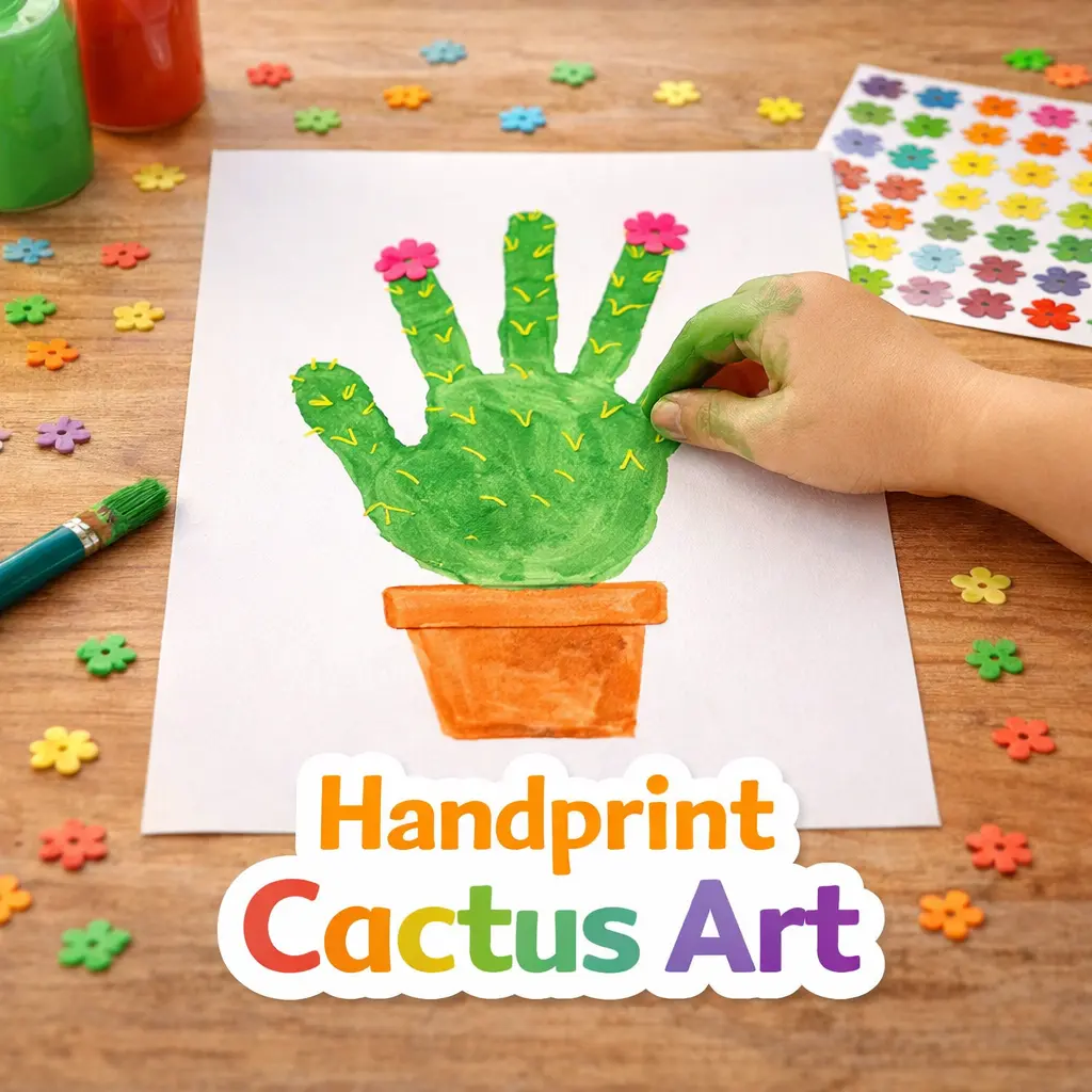 Handprint Cactus Art cinco de mayo craft
